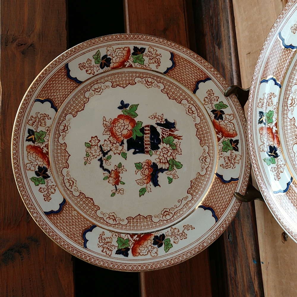 2 VTG solain ware soho pottery Cobridge England dinner plates